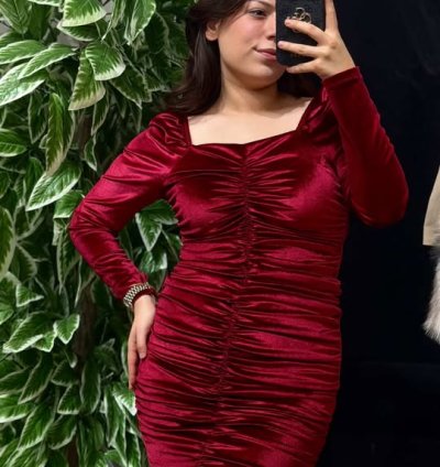 VERA KADİFE ELBİSE