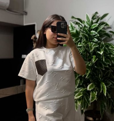 L'OUIS VUITTON MARKA ŞORTLU TAKIM BEYAZ