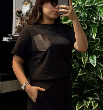 L'OUIS VUITTON MARKA ŞORTLU TAKIM SİYAH