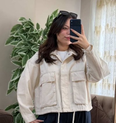 STELLA DİLVİN KOT CEKET BEJ